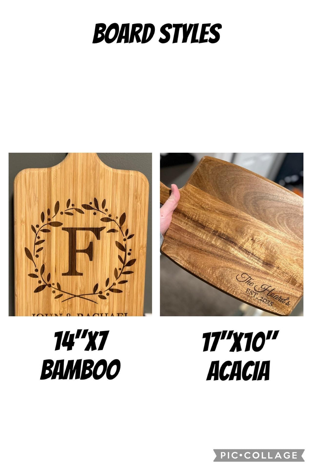 Laser Engraved Family Name Cutting Board - Personalized Wedding Gift