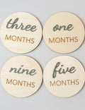 3D Monthly Milestone Wooden Discs – First Year Set (12)