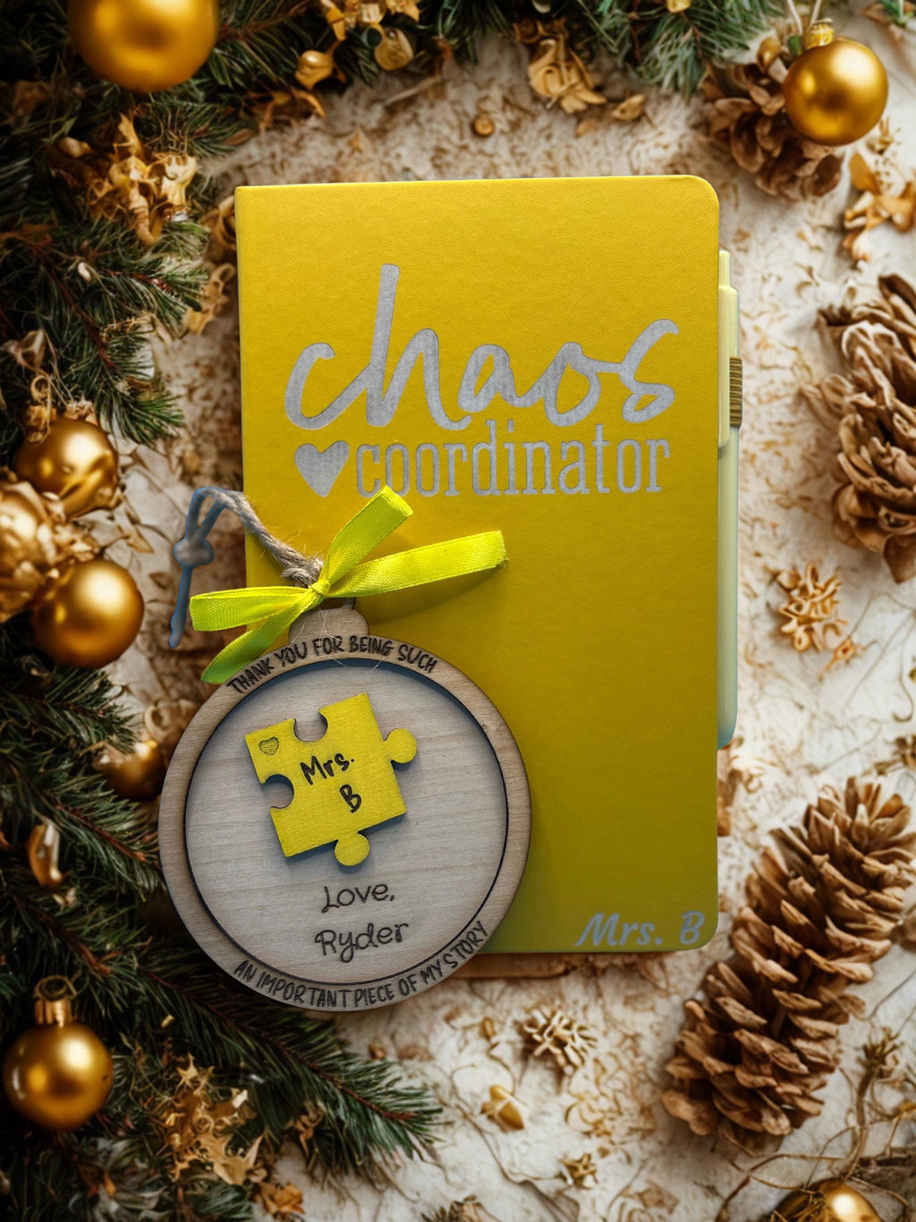 Personalized “Chaos Coordinator” Leather Journal – Teacher & Daycare Worker Gift