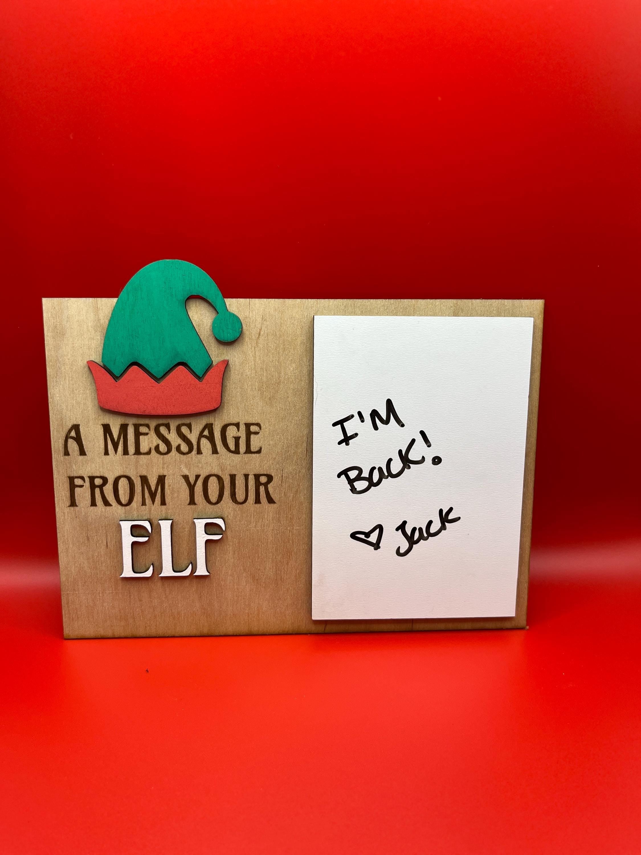 Wooden “A Message From Your Elf” Laser Engraved Display Board