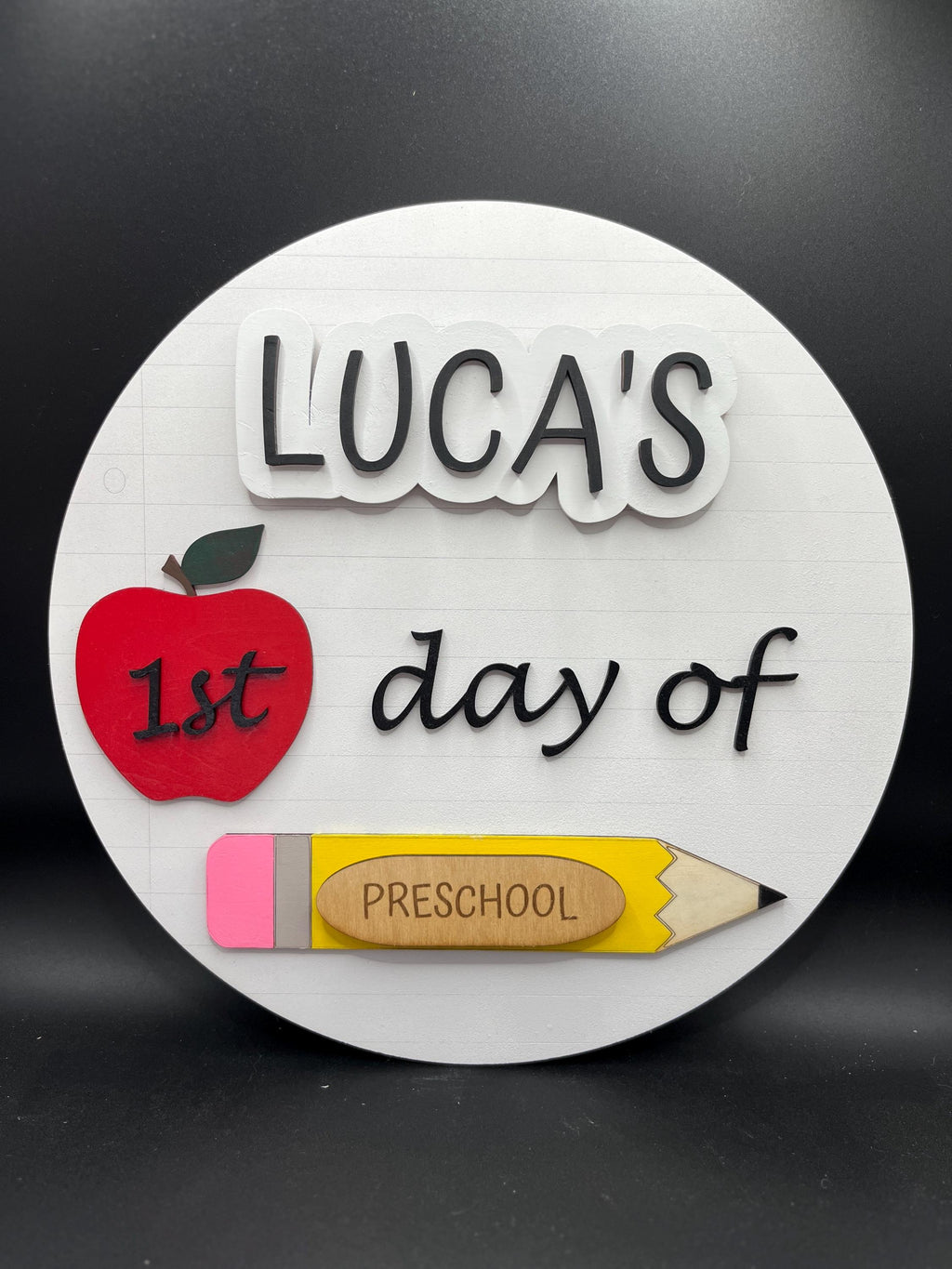 Custom Wooden First Day of School Sign | Reusable Back to School Photo Prop for Kids