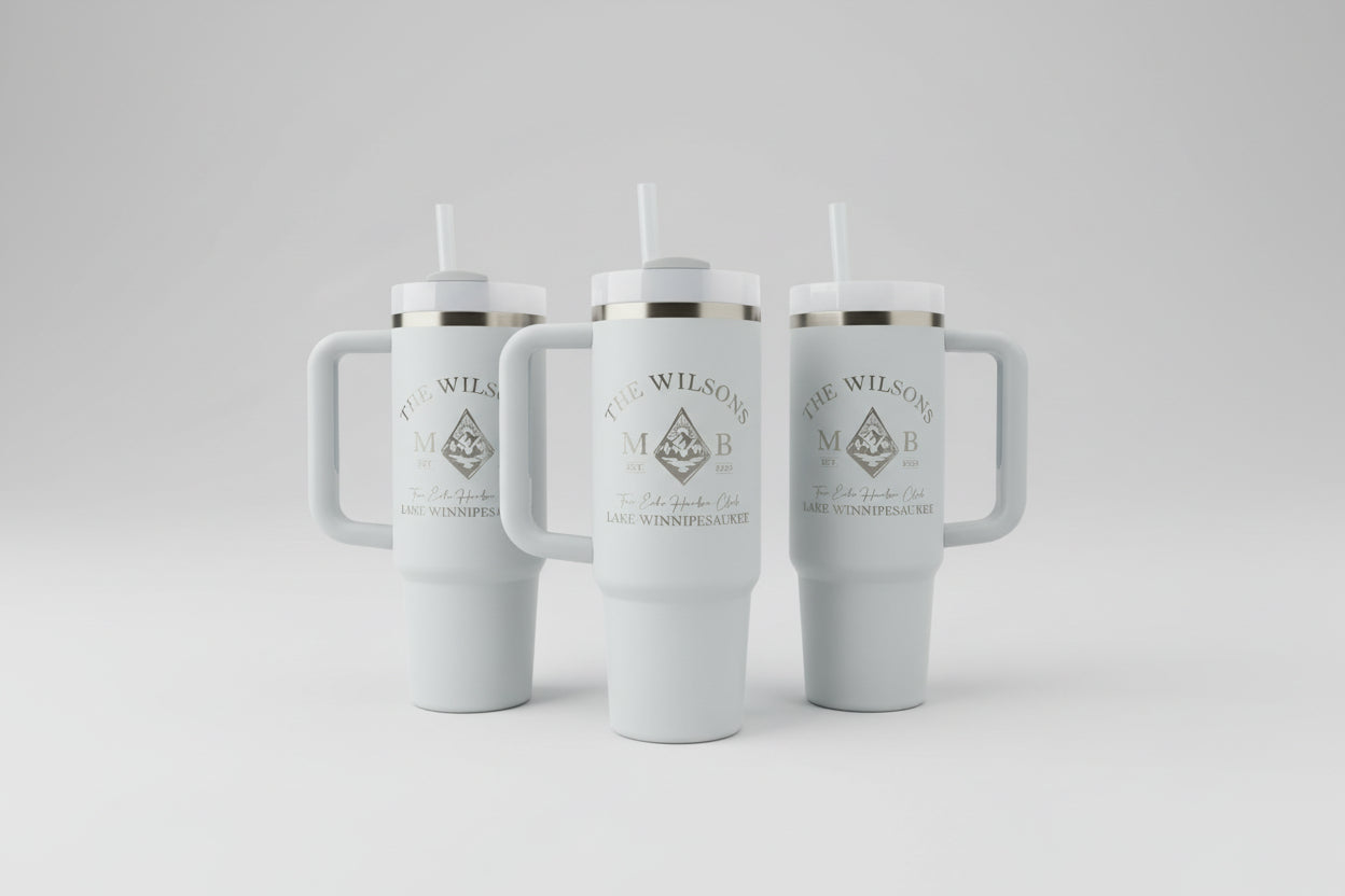 Custom Laser Engraved Wedding Party Tumblers & Water Bottles