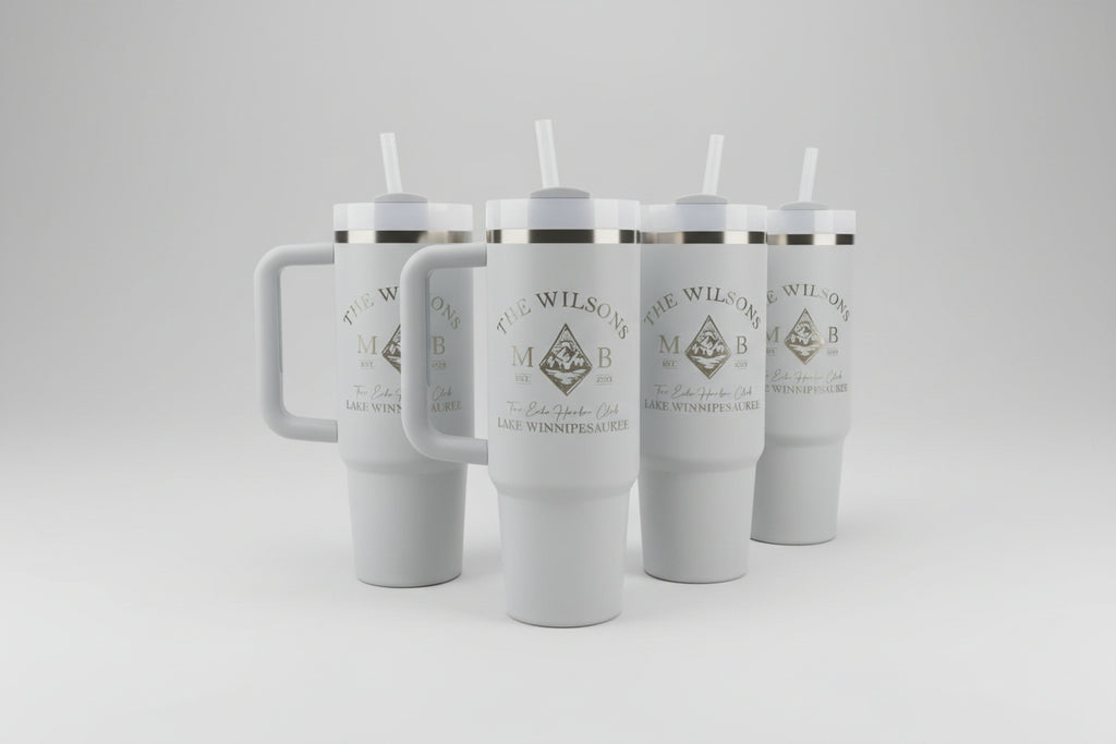Custom Laser Engraved Wedding Party Tumblers & Water Bottles