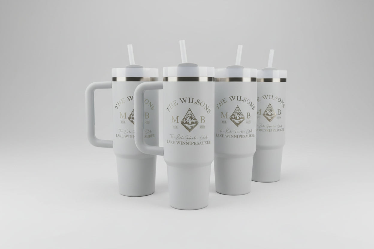 Custom Laser Engraved Wedding Party Tumblers & Water Bottles