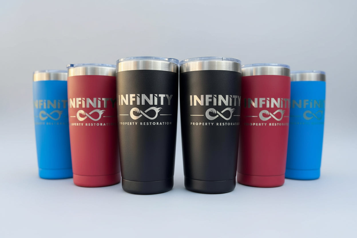 Custom LOGO Laser Engraved 20 oz Stainless Steel Tumblers – Bulk Corporate Orders
