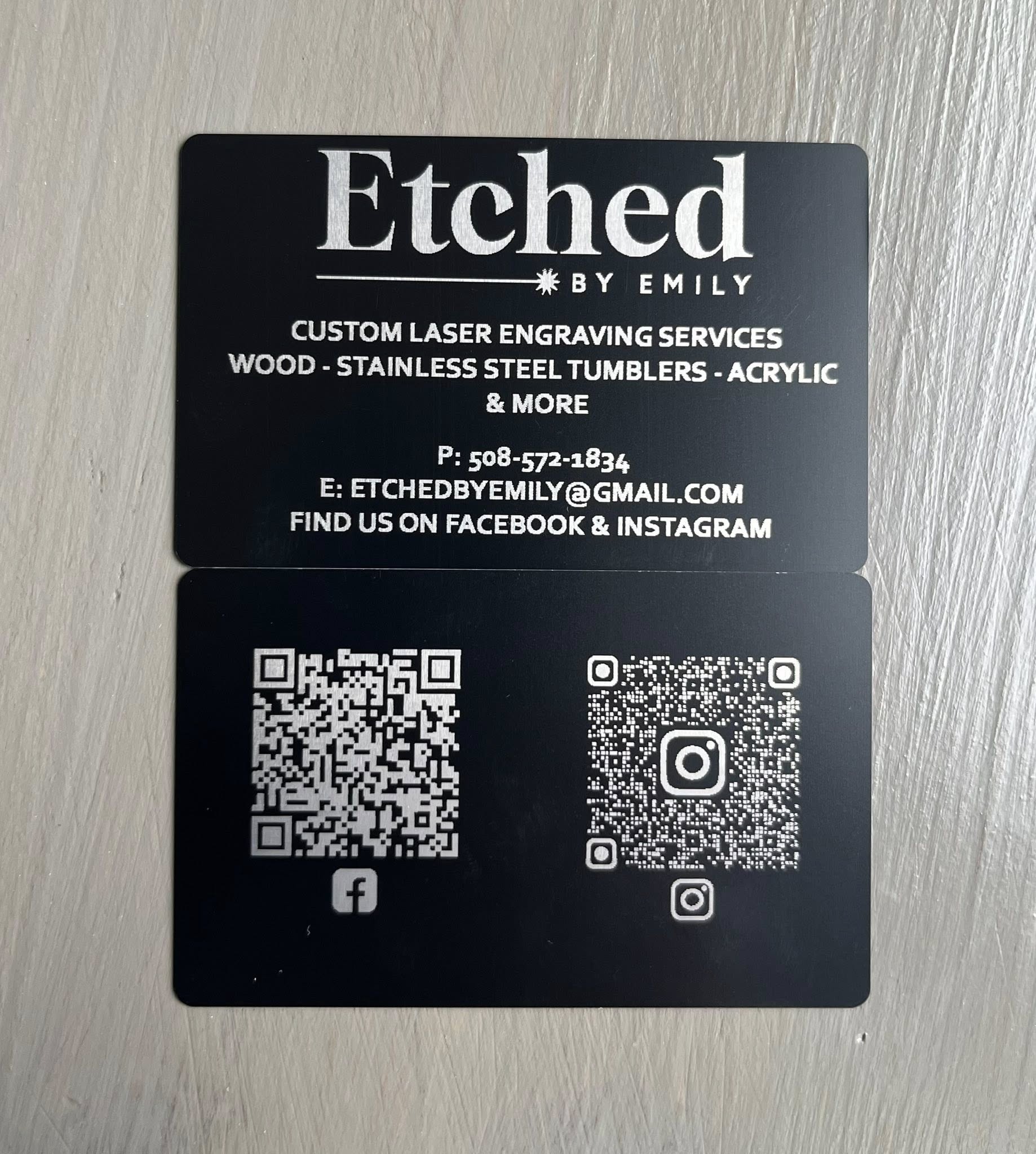 Custom Laser Engraved Aluminum Business Cards – Single & Double Sided