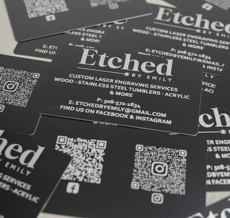 Custom Laser Engraved Aluminum Business Cards – Single & Double Sided