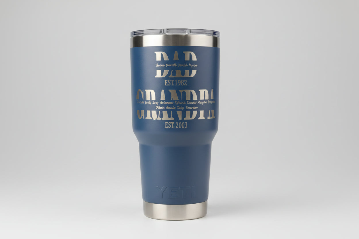 Personalized Family Title Tumbler or Water Bottle – Custom Names & Years