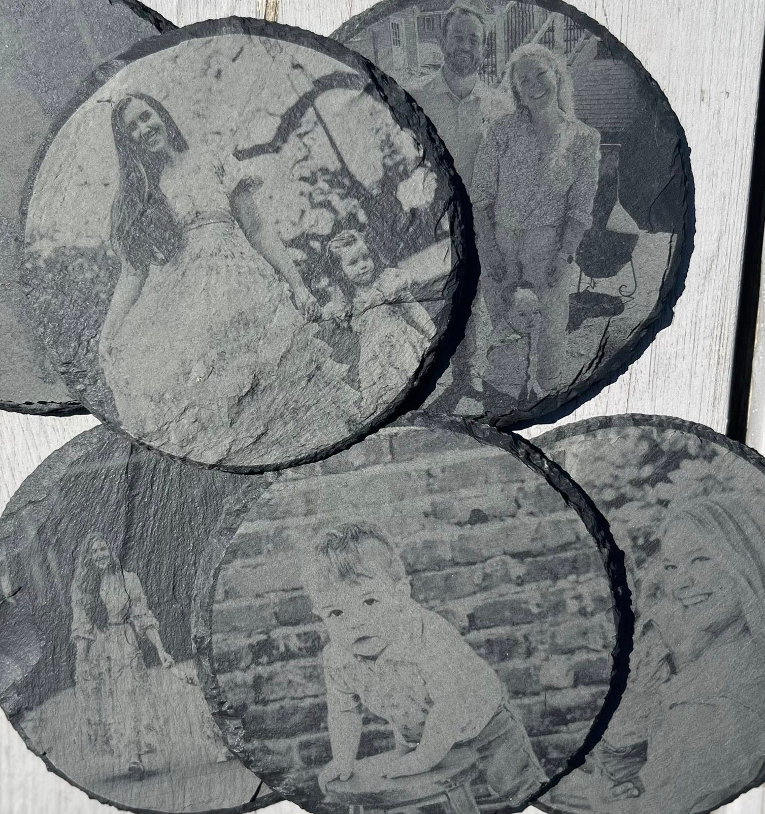 Personalized Photo Engraved Slate Coasters
