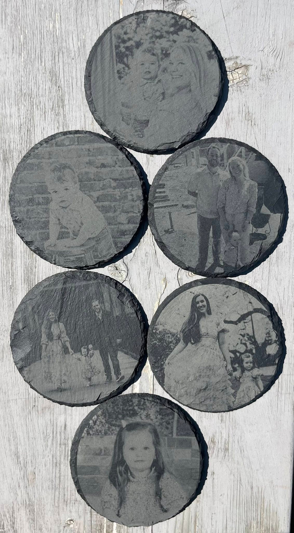 Personalized Photo Engraved Slate Coasters