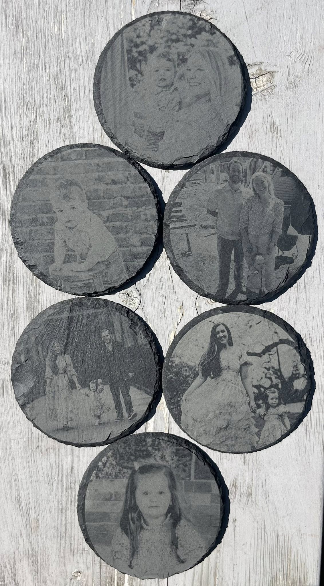 Personalized Photo Engraved Slate Coasters