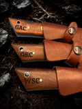 Personalized Laser Engraved Hunting Knife with Custom Leather Sheath