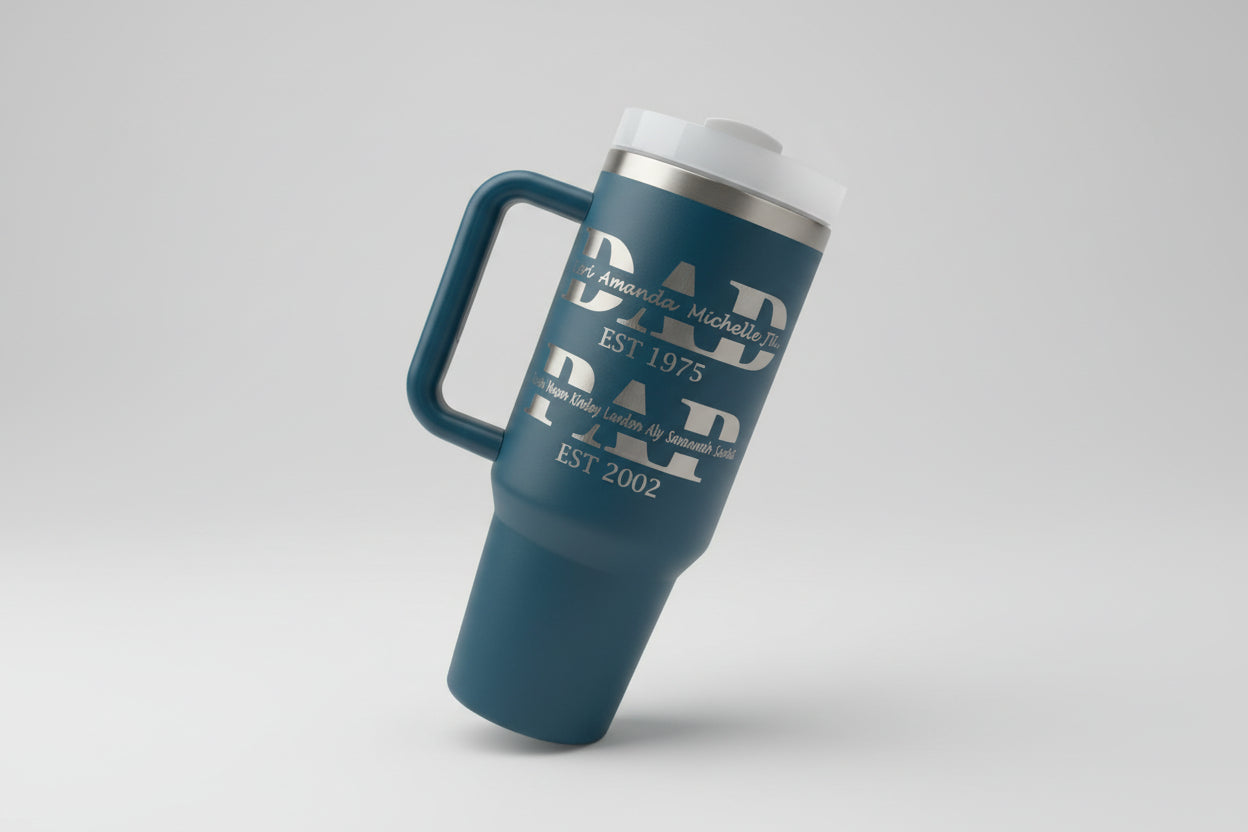 Personalized Family Title Tumbler or Water Bottle – Custom Names & Years