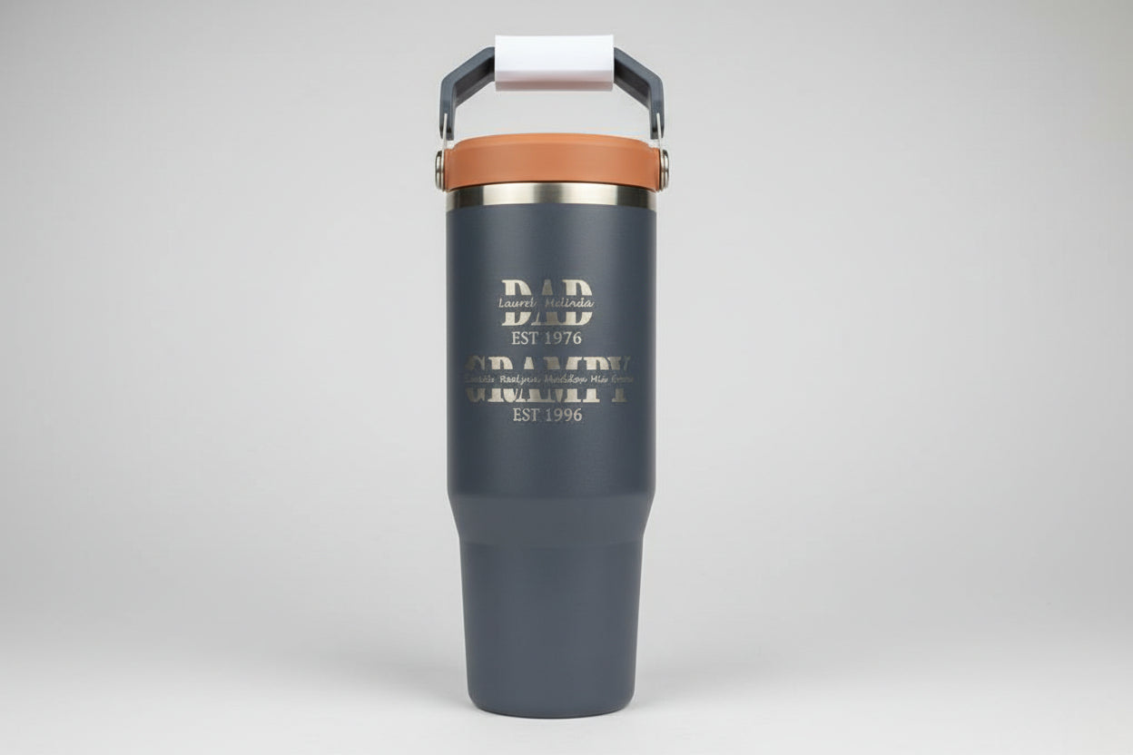Personalized Family Title Tumbler or Water Bottle – Custom Names & Years