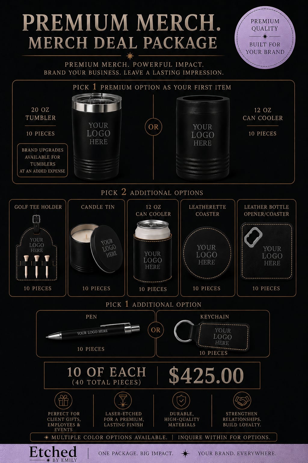 Premium Business Merch Deal | Custom Laser Engraved Promotional Gift Set for Businesses, Events & Corporate Branding