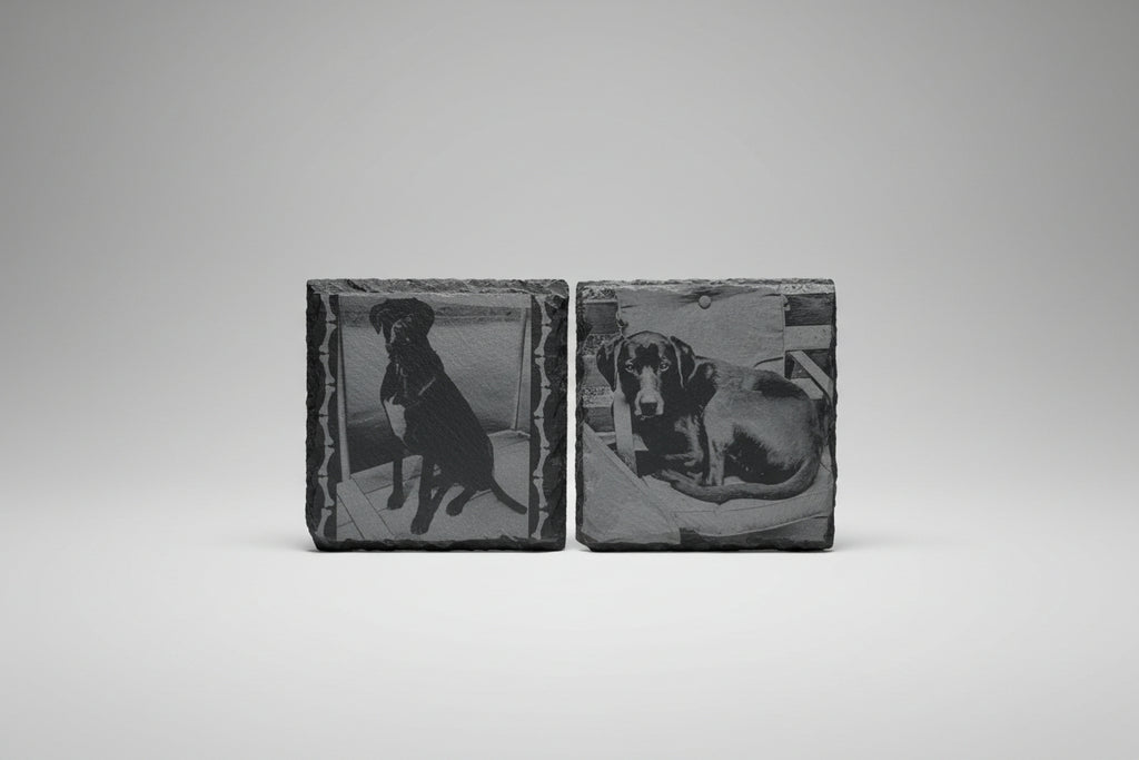 Personalized Photo Engraved Slate Coasters