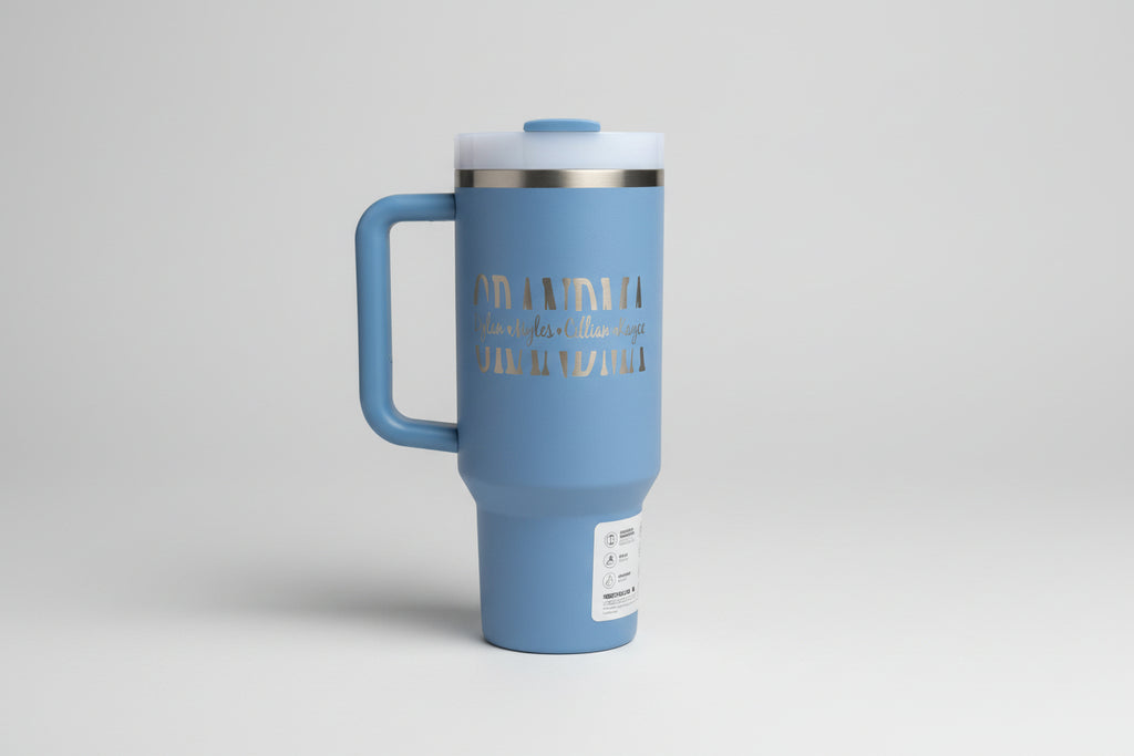 Personalized Laser Engraved Stainless Steel Tumbler – Custom Dad, Papa or Grandpa Name with Kids Names