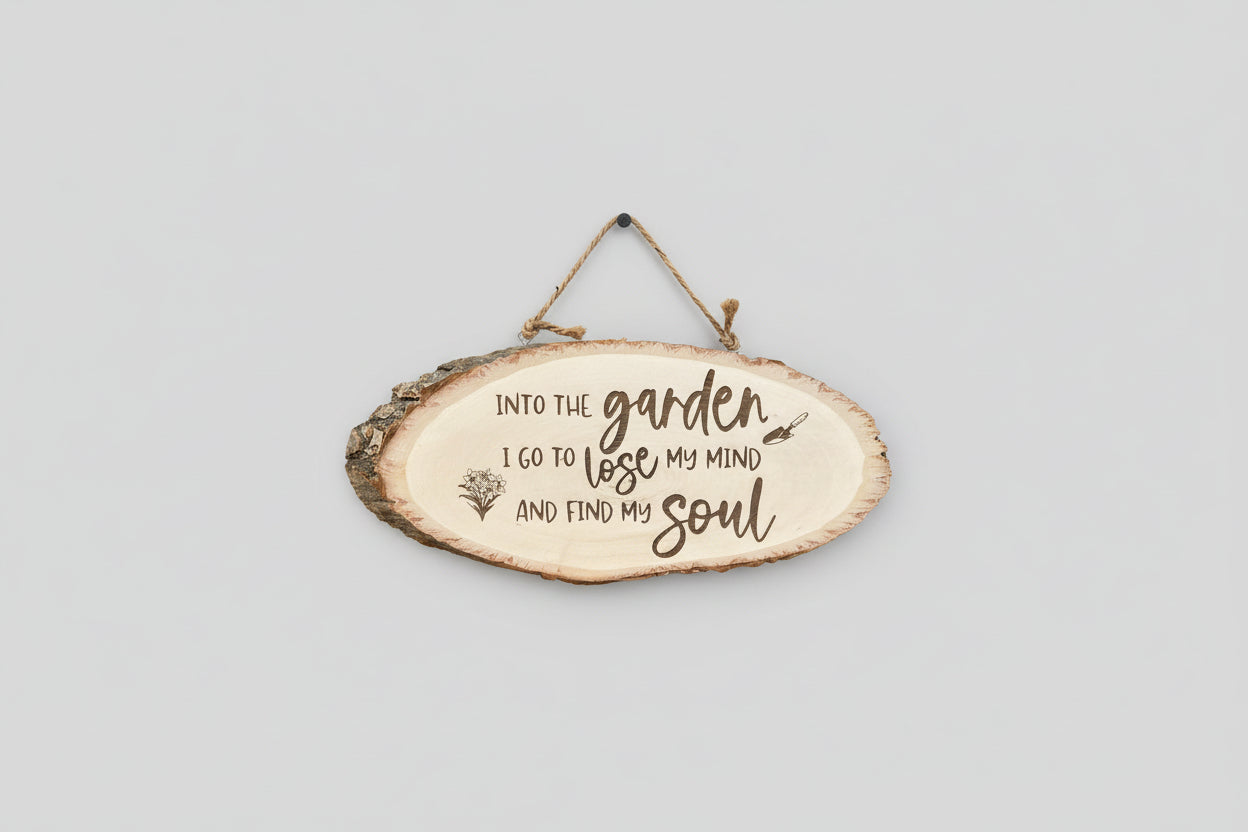 Laser Engraved Wooden Slab Door Hanger – Custom Sayings, Two Sizes Available