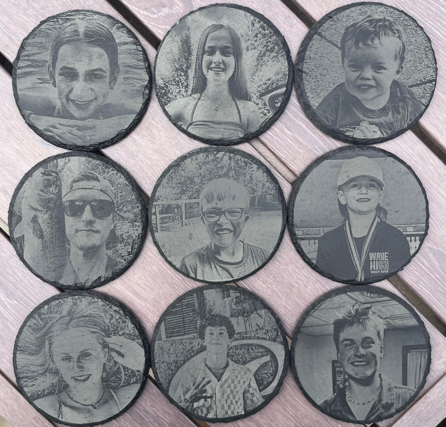 Personalized Photo Engraved Slate Coasters