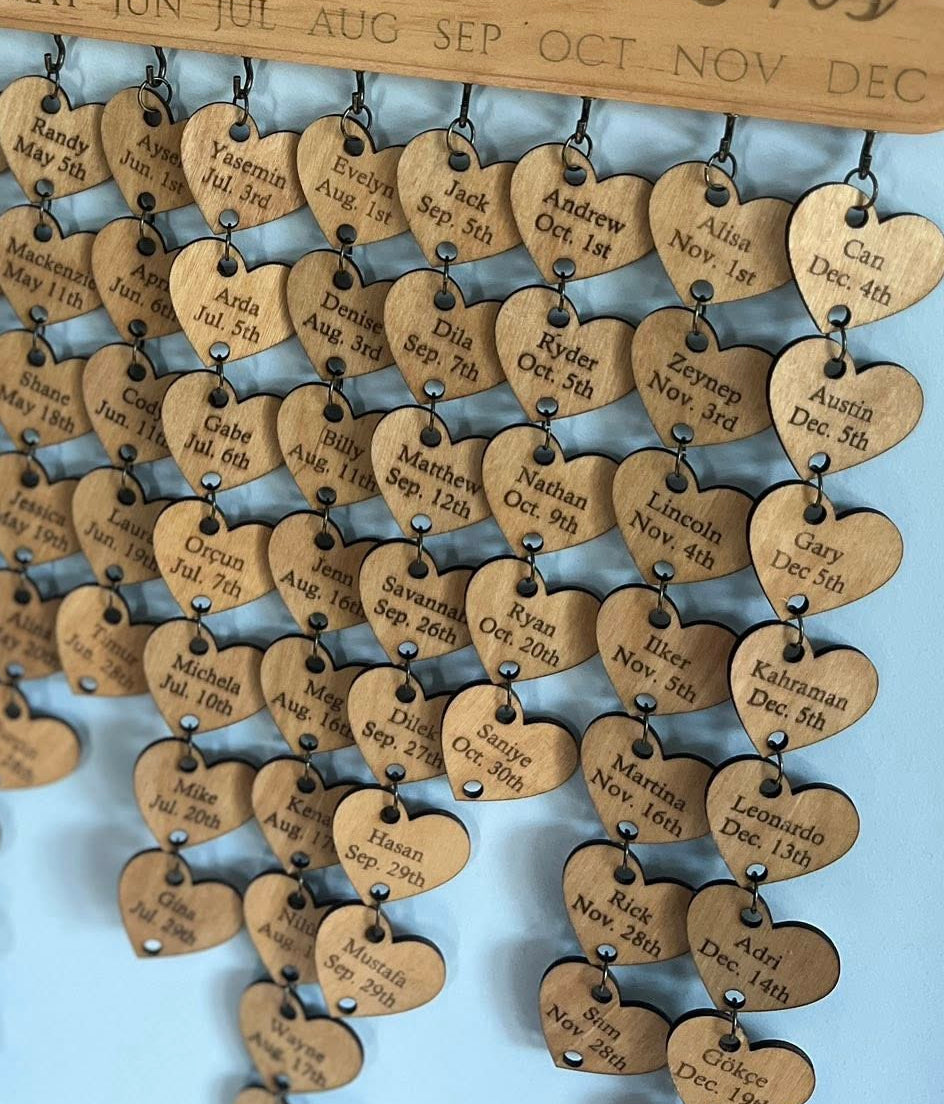Personalized Birthday Board Add-On Charm – Custom Engraved Wooden Family Birthday Reminder CHARM ONLY