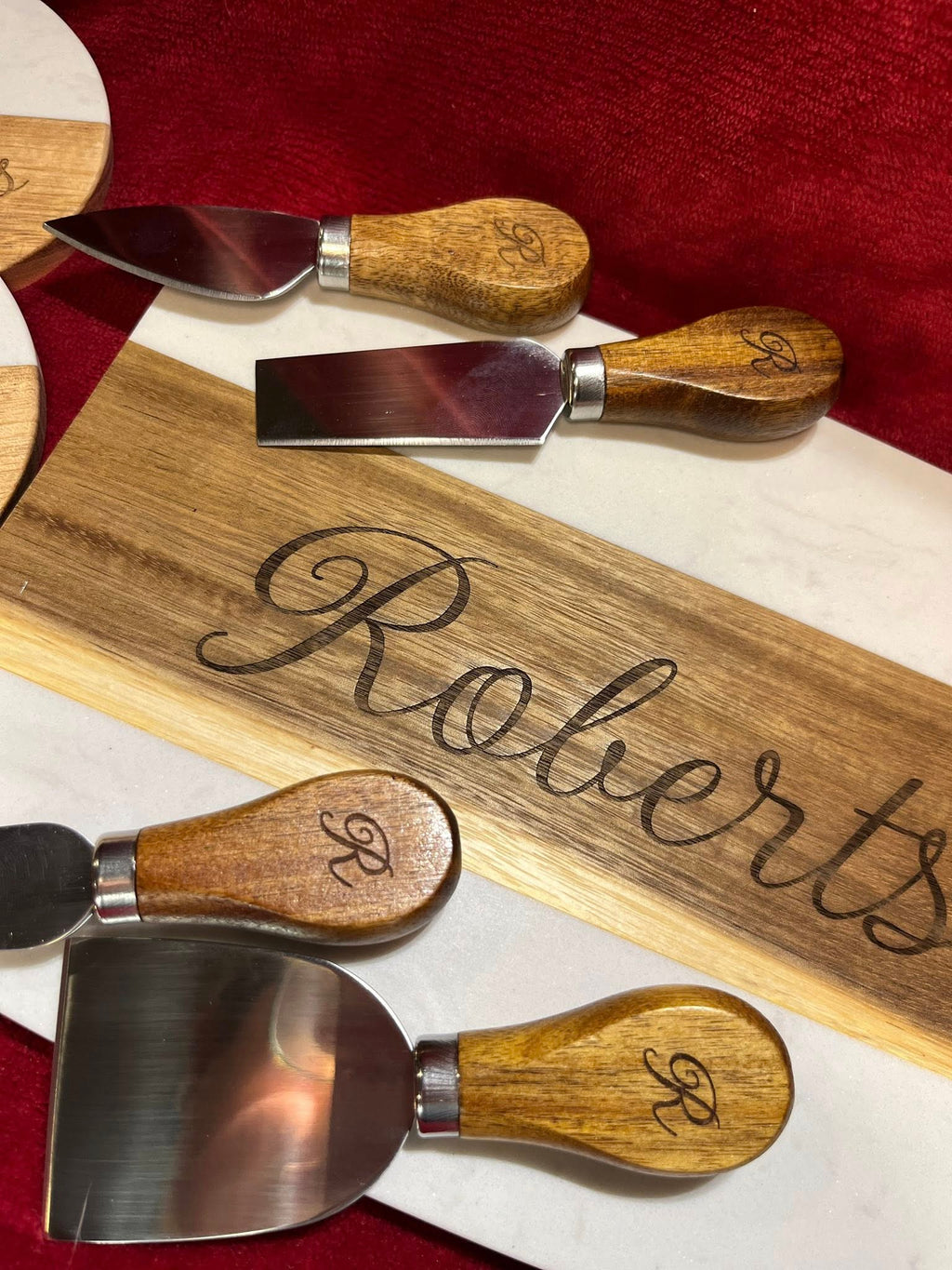 Laser Engraved Acacia & Marble Charcuterie Set