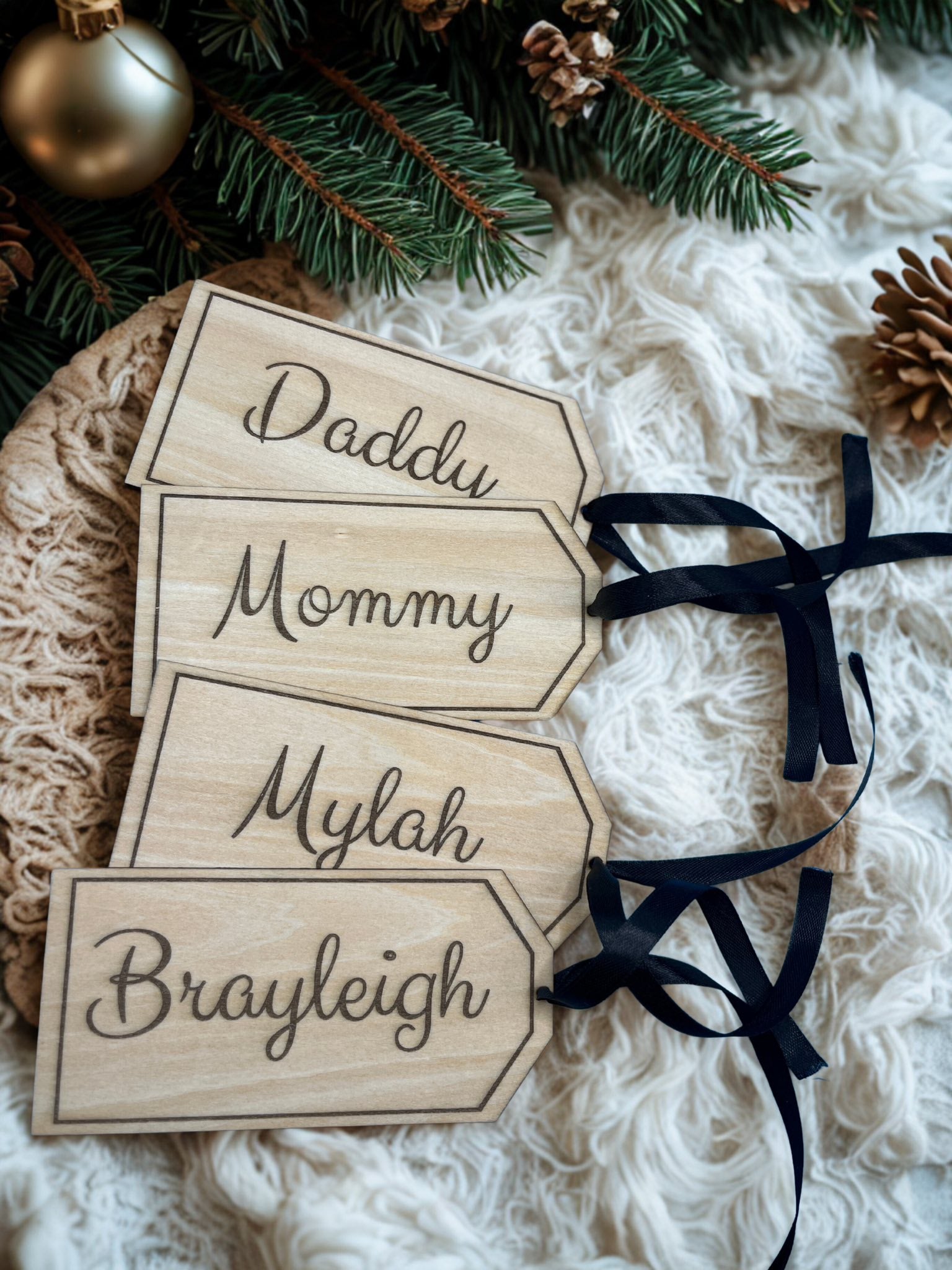 Personalized Laser Engraved Stocking Tags