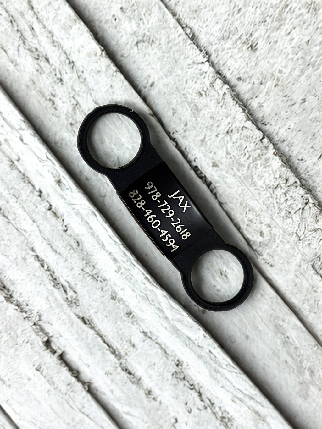 Personalized Silicone Loop Pet ID Tag | Laser Engraved Aluminum Dog Tag | Silent, Slide-On Collar Tag