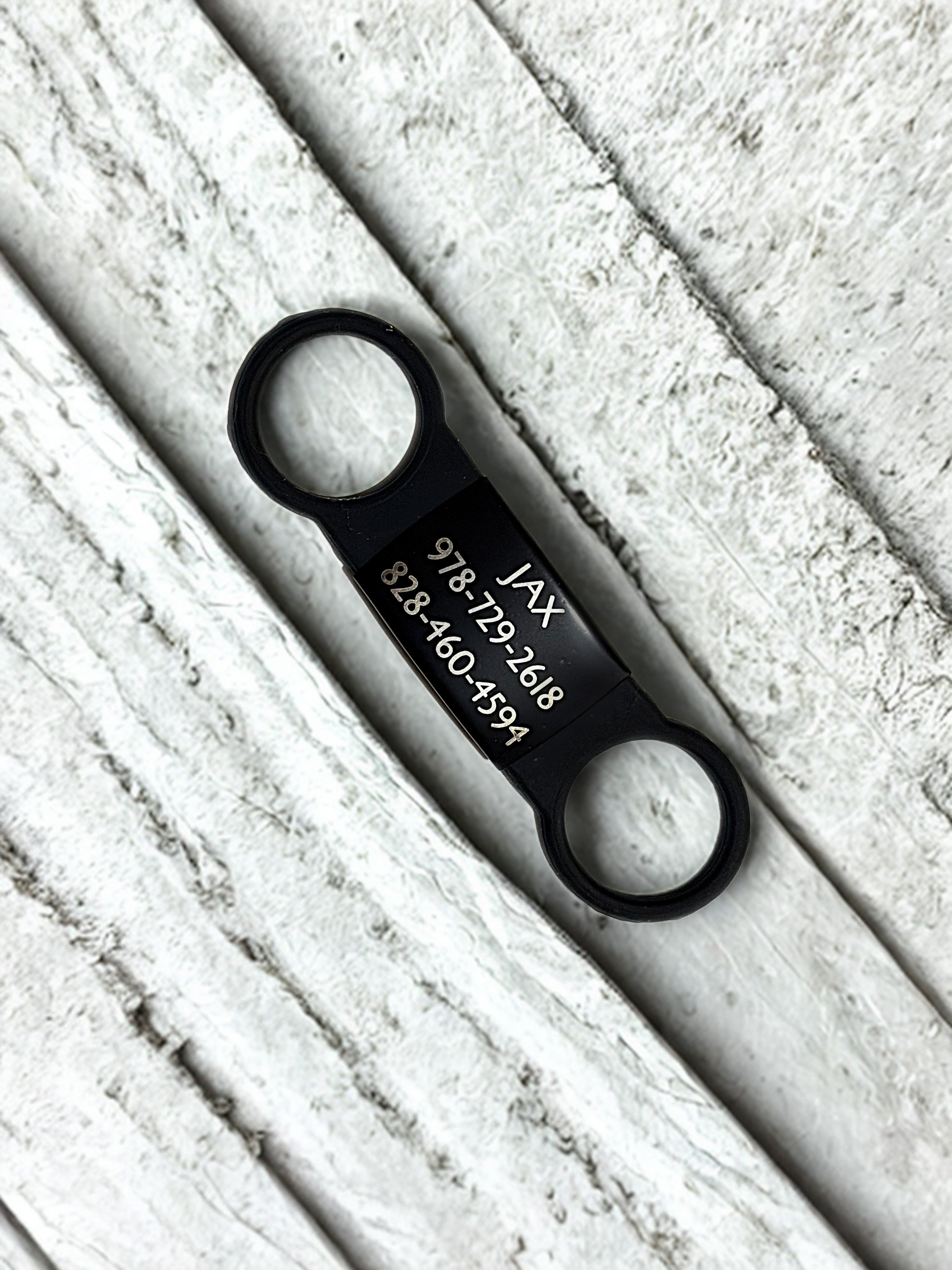 Personalized Silicone Loop Pet ID Tag | Laser Engraved Aluminum Dog Tag | Silent, Slide-On Collar Tag