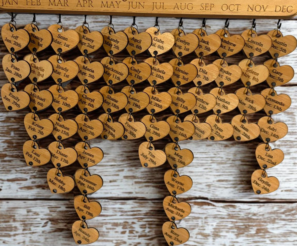 Personalized Birthday Board Add-On Charm – Custom Engraved Wooden Family Birthday Reminder CHARM ONLY