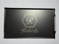 Personalized Black Metal Tray with Monogram | 15.7” x 9.2”