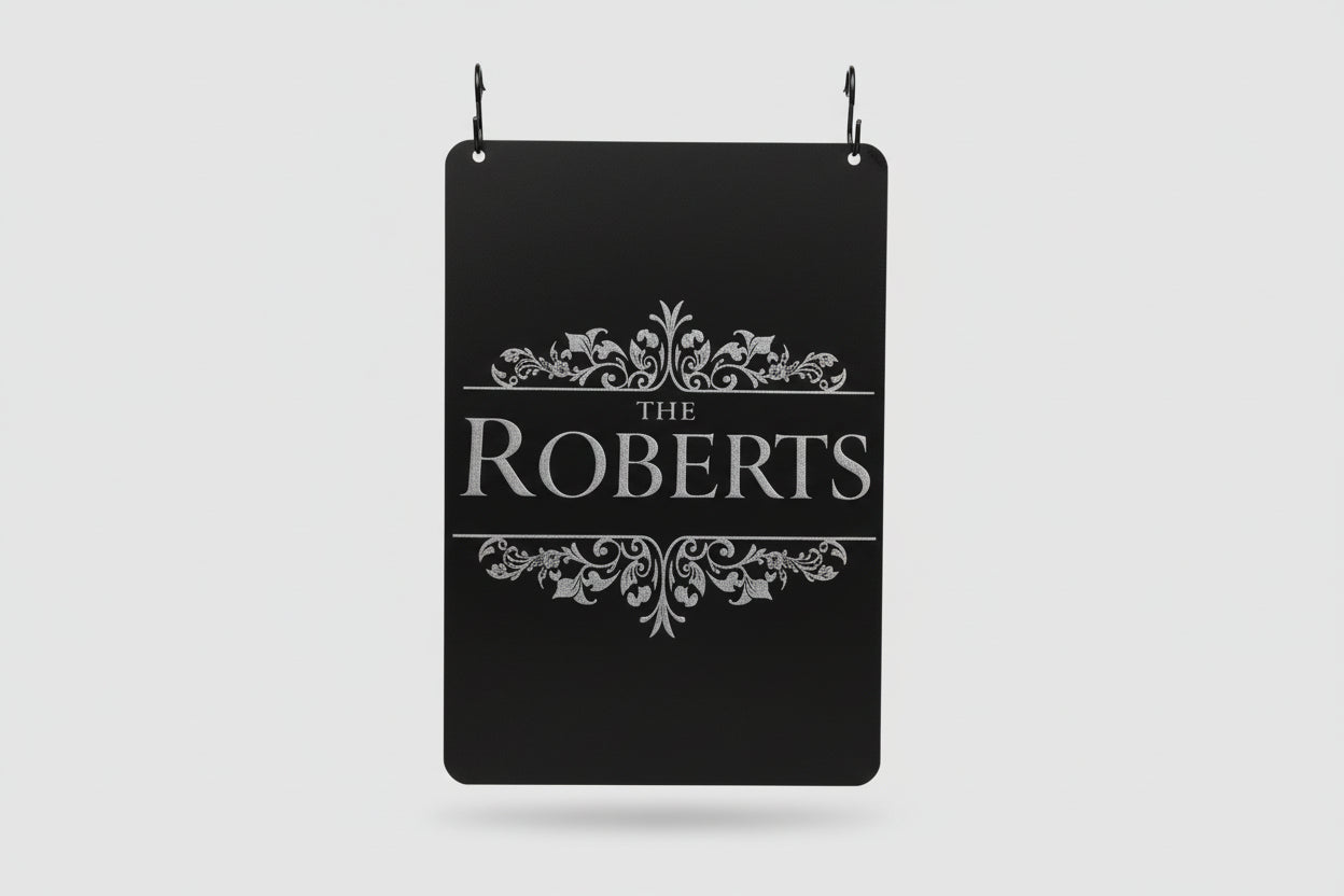 Custom 12"x18" Aluminum Laser Engraved Hanging Sign | Durable Outdoor Mailbox, Address & Garden Sign | Multiple Color Options