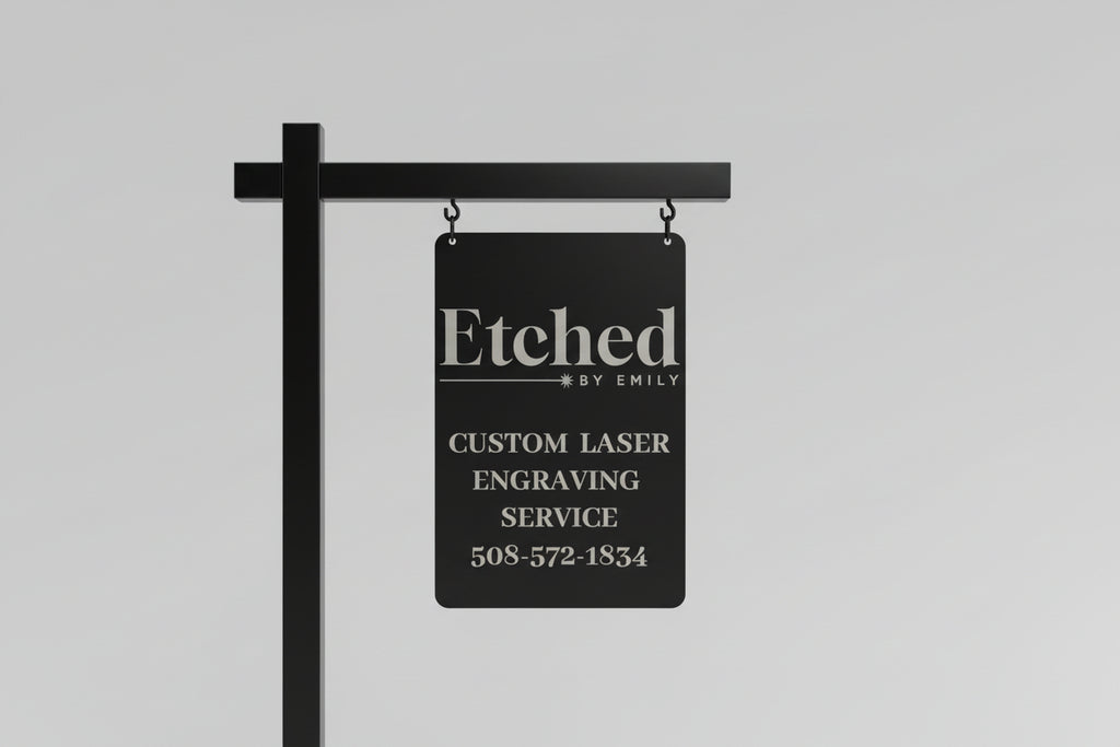 Custom 12"x18" Aluminum Laser Engraved Hanging Sign | Durable Outdoor Mailbox, Address & Garden Sign | Multiple Color Options