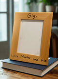 Personalized Handwriting Engraved 5x7 Wood Picture Frame – Custom Child Handwriting Laser Engraved Frame