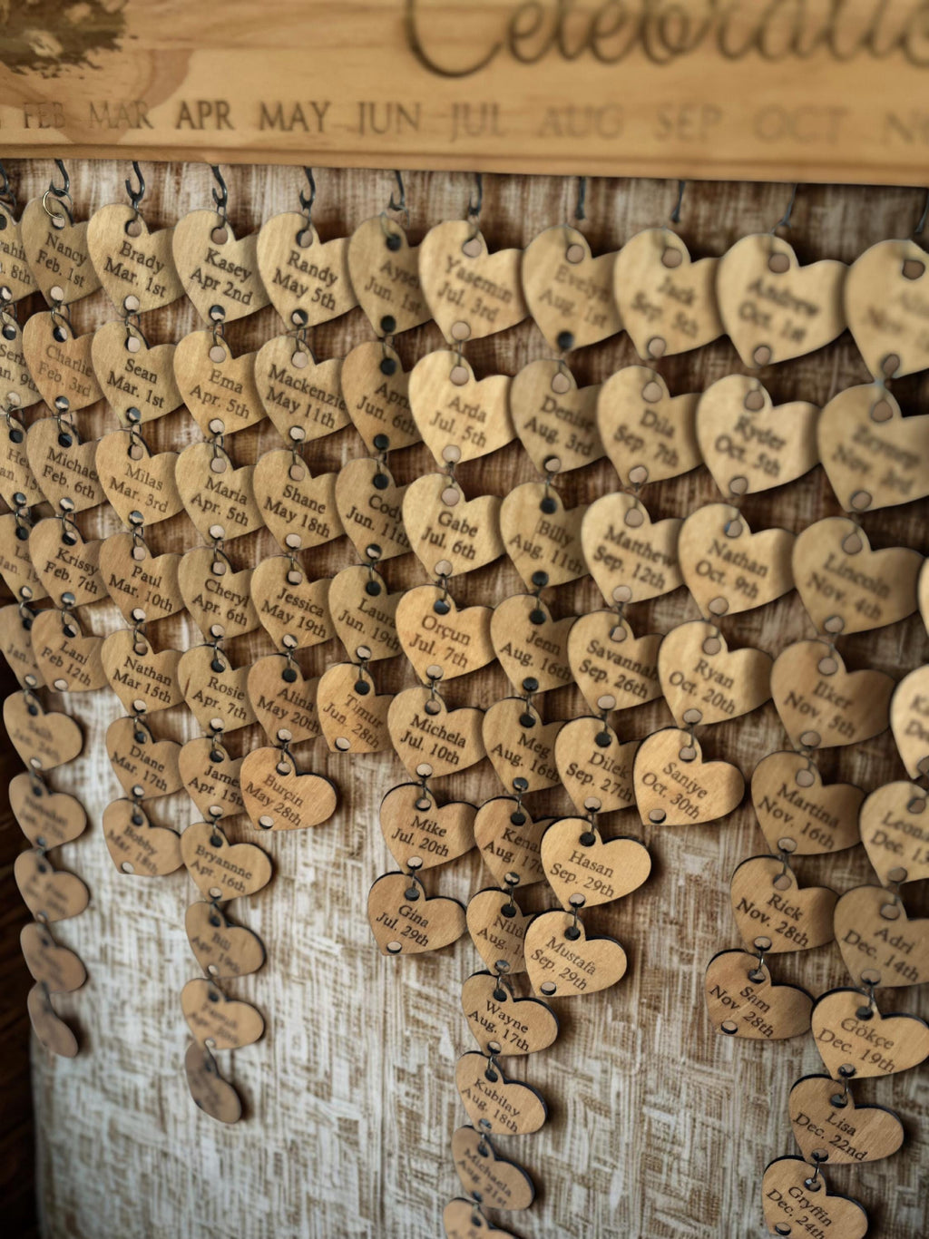 Personalized Wooden Birthday & Anniversary Date Hanger – Custom Family Reminder Board