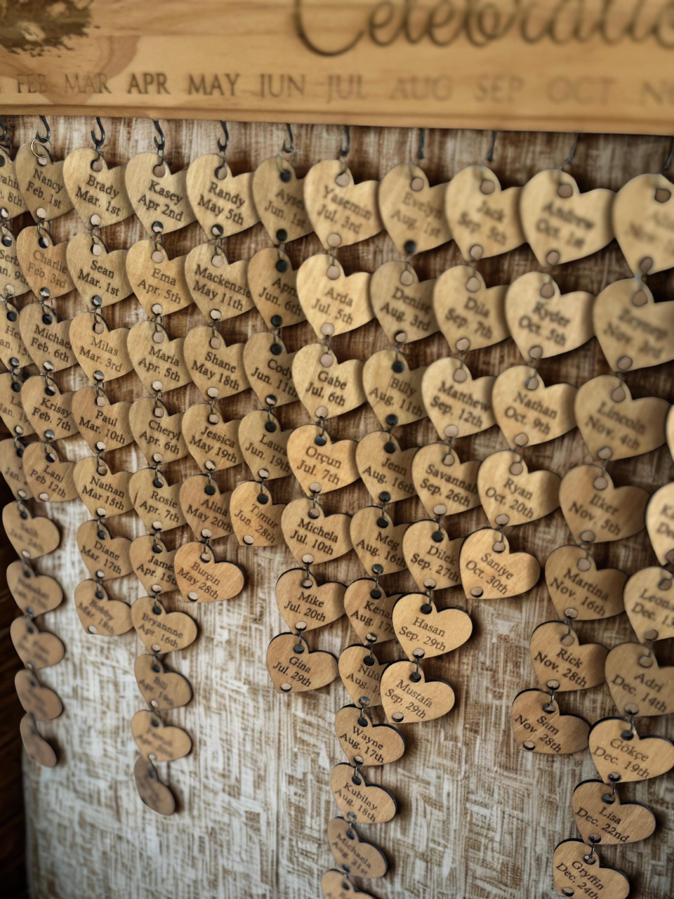 Personalized Wooden Birthday & Anniversary Date Hanger – Custom Family Reminder Board