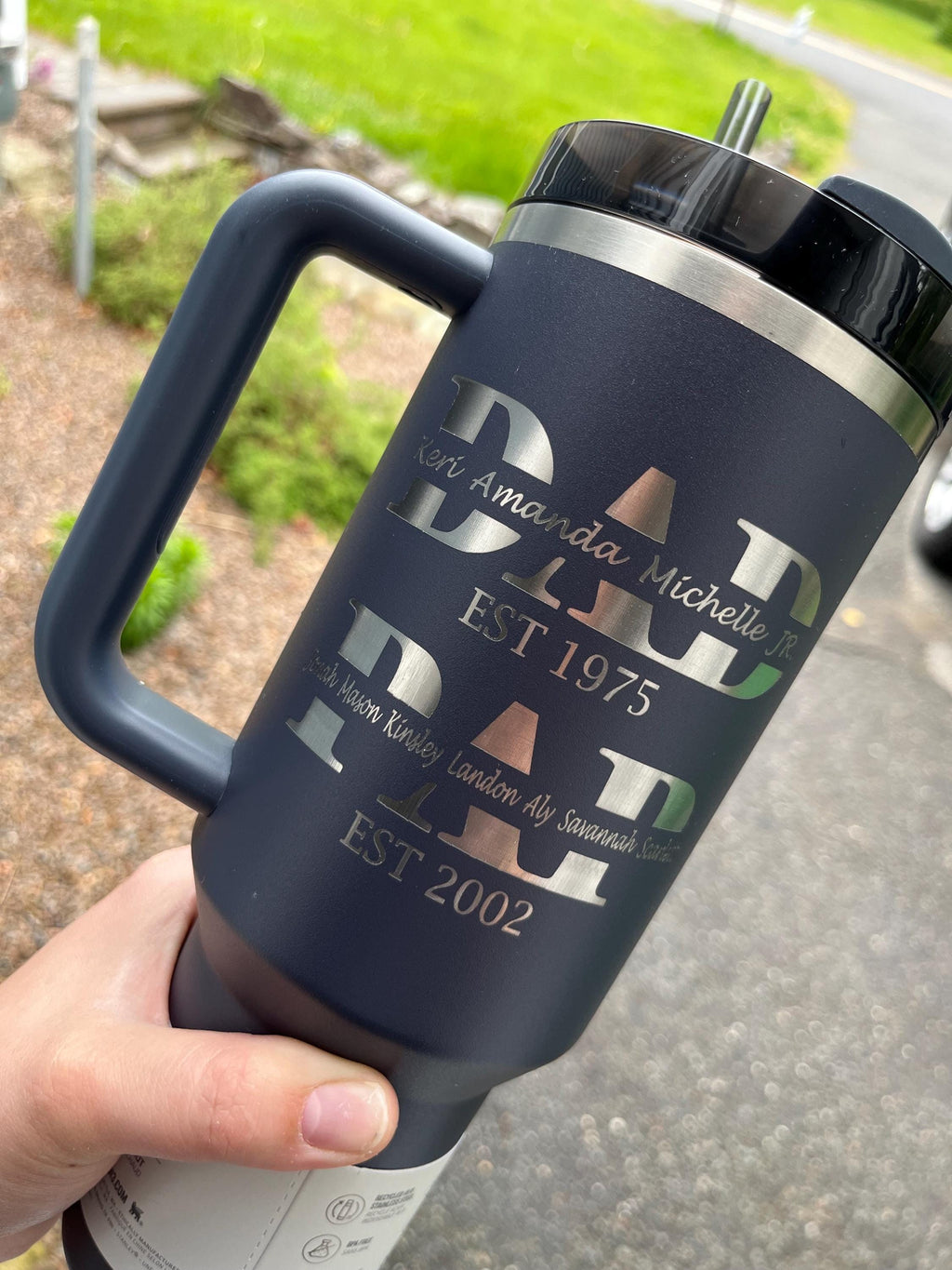 Personalized Family Title Tumbler or Water Bottle – Custom Names & Years