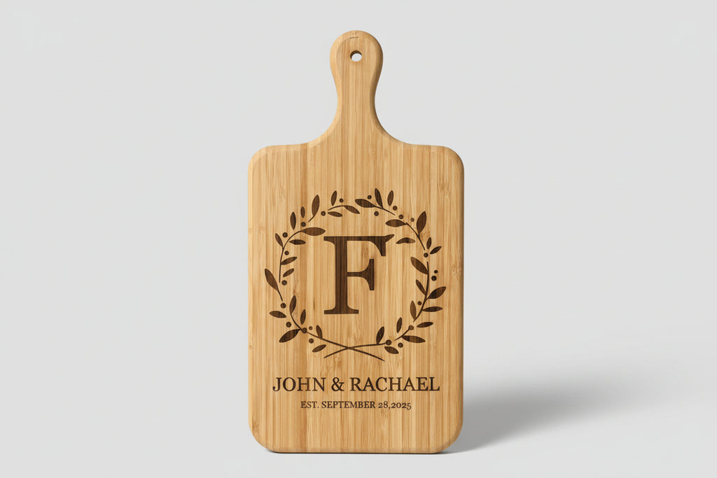 Laser Engraved Family Name Cutting Board - Personalized Wedding Gift