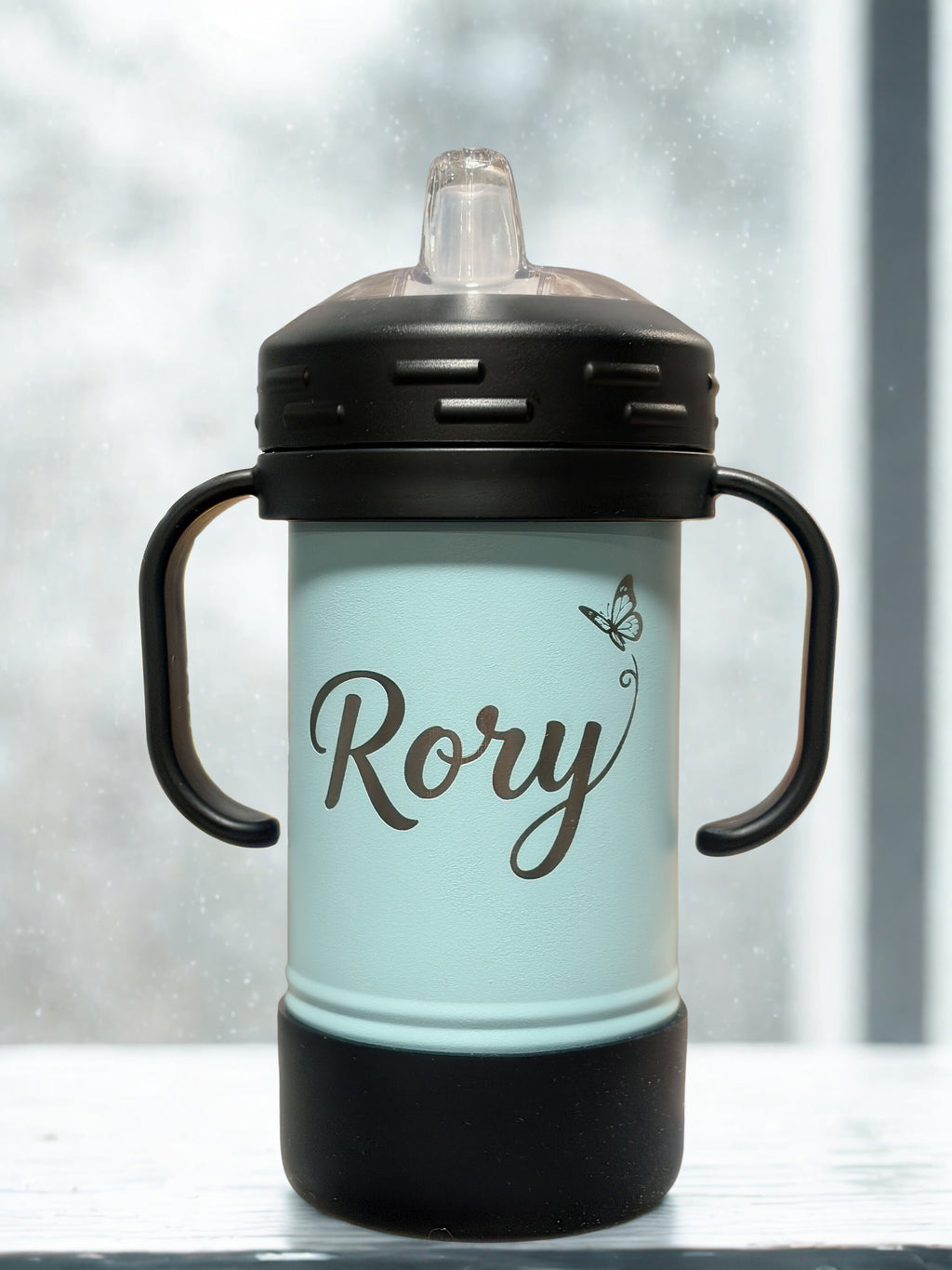 10 oz Laser Engraved Sippy Cups with Removable Handles & Silicone Boots – 8 Colors