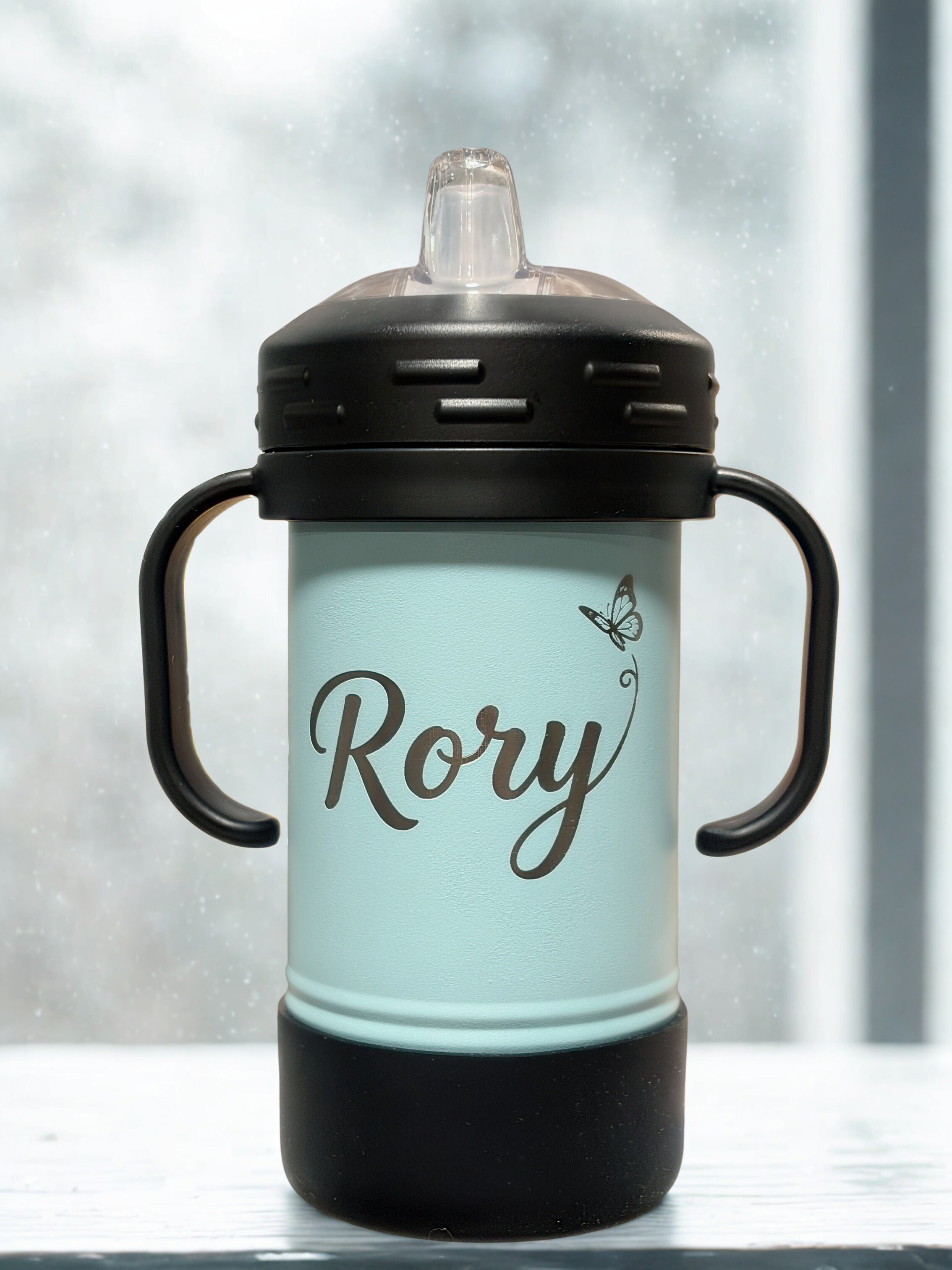 10 oz Laser Engraved Sippy Cups with Removable Handles & Silicone Boots – 8 Colors