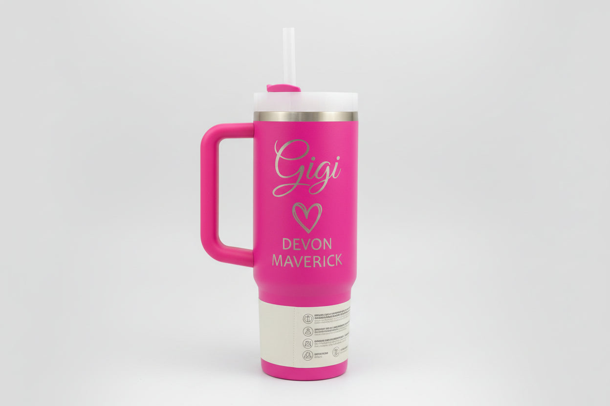 Personalized Stainless Steel Tumbler or Water Bottle – Custom Mama, Nana, Gigi Design