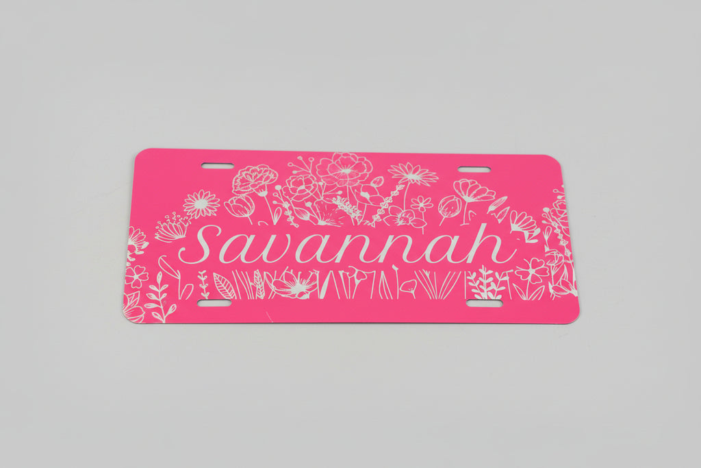 Personalized Aluminum Kids Name Sign | License Plate Style Door Sign | Custom Laser Engraved Room Decor