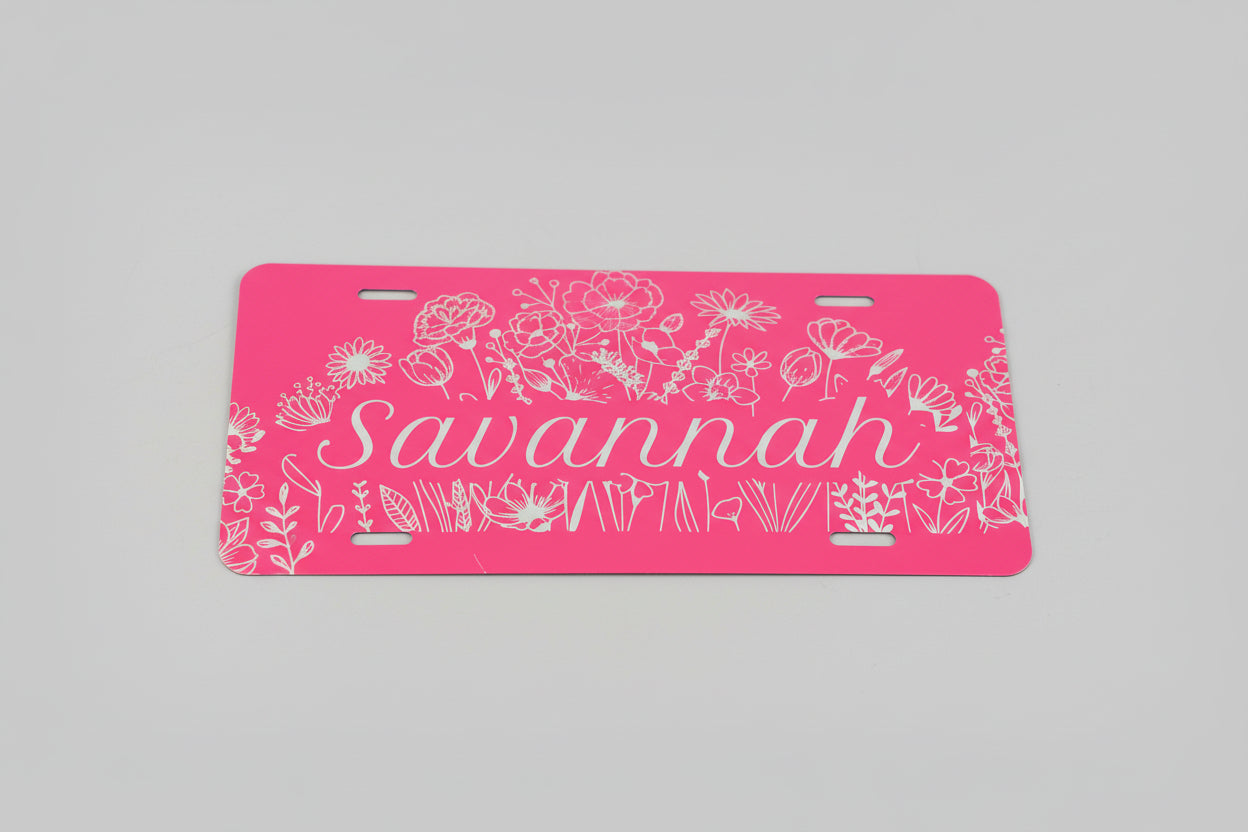 Personalized Aluminum Kids Name Sign | License Plate Style Door Sign | Custom Laser Engraved Room Decor