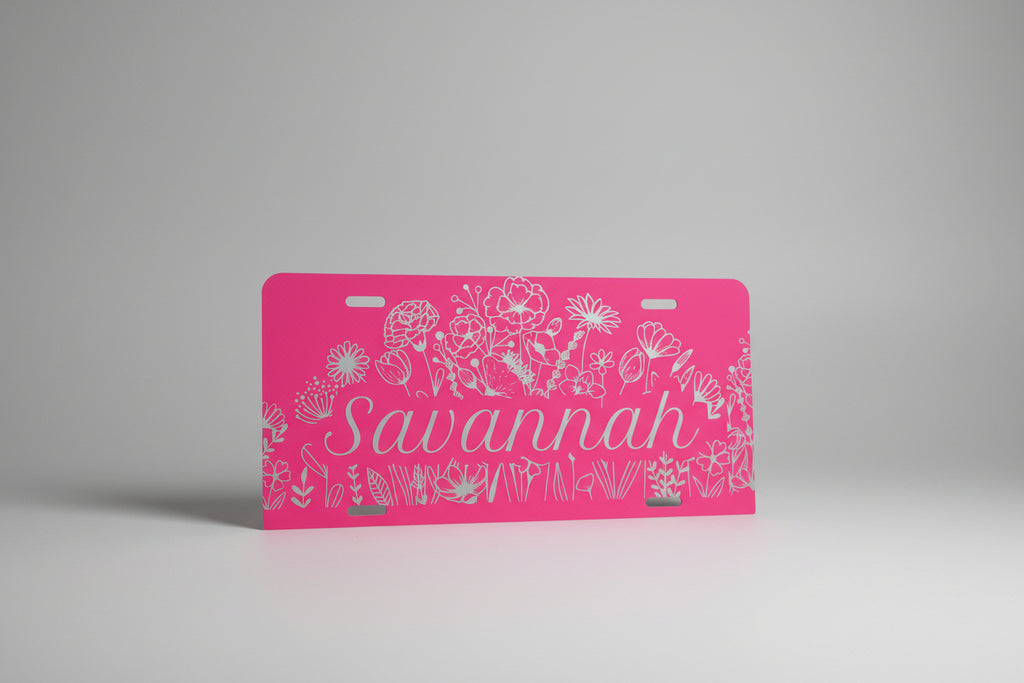 Personalized Aluminum Kids Name Sign | License Plate Style Door Sign | Custom Laser Engraved Room Decor