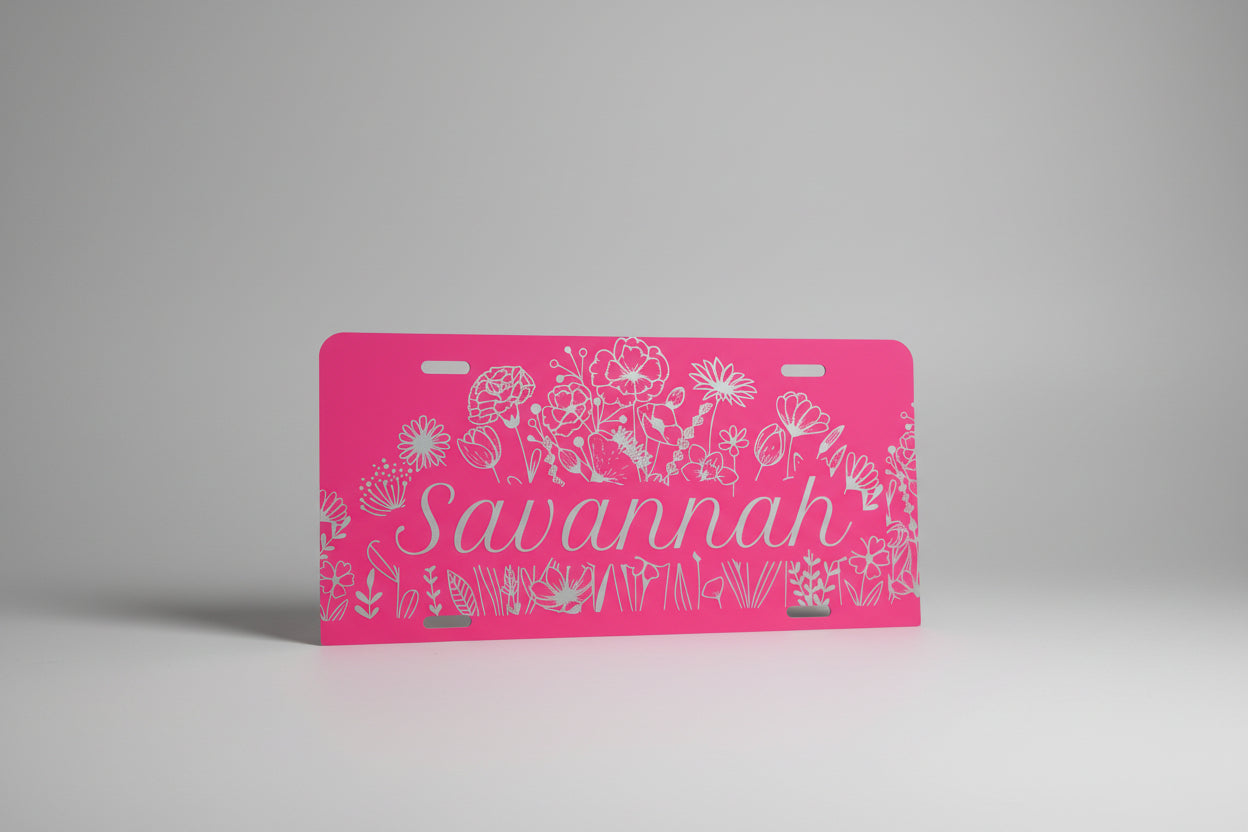 Personalized Aluminum Kids Name Sign | License Plate Style Door Sign | Custom Laser Engraved Room Decor
