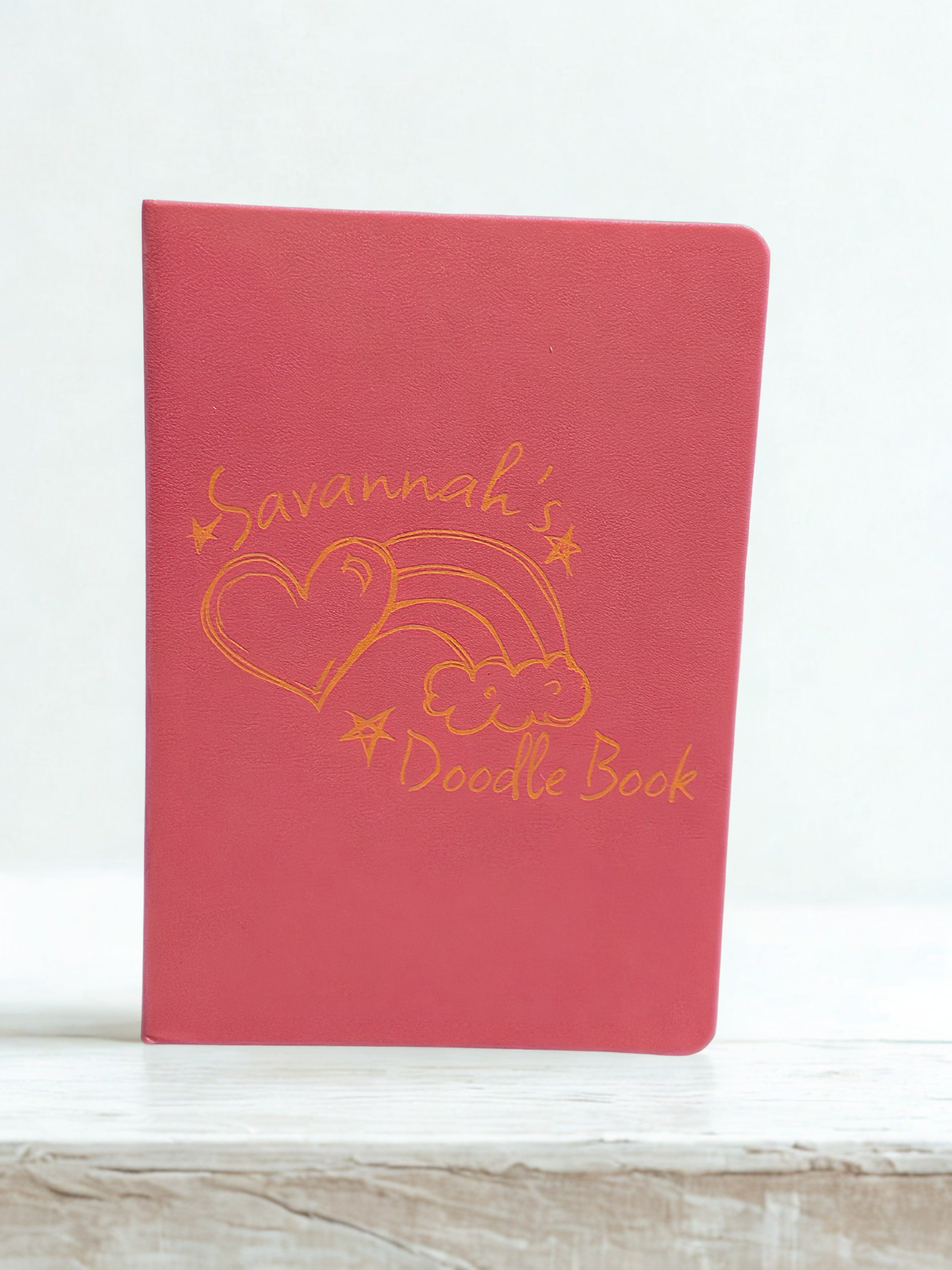 Personalized Leather Doodle Journal for Kids | Custom Laser Engraved Notebook