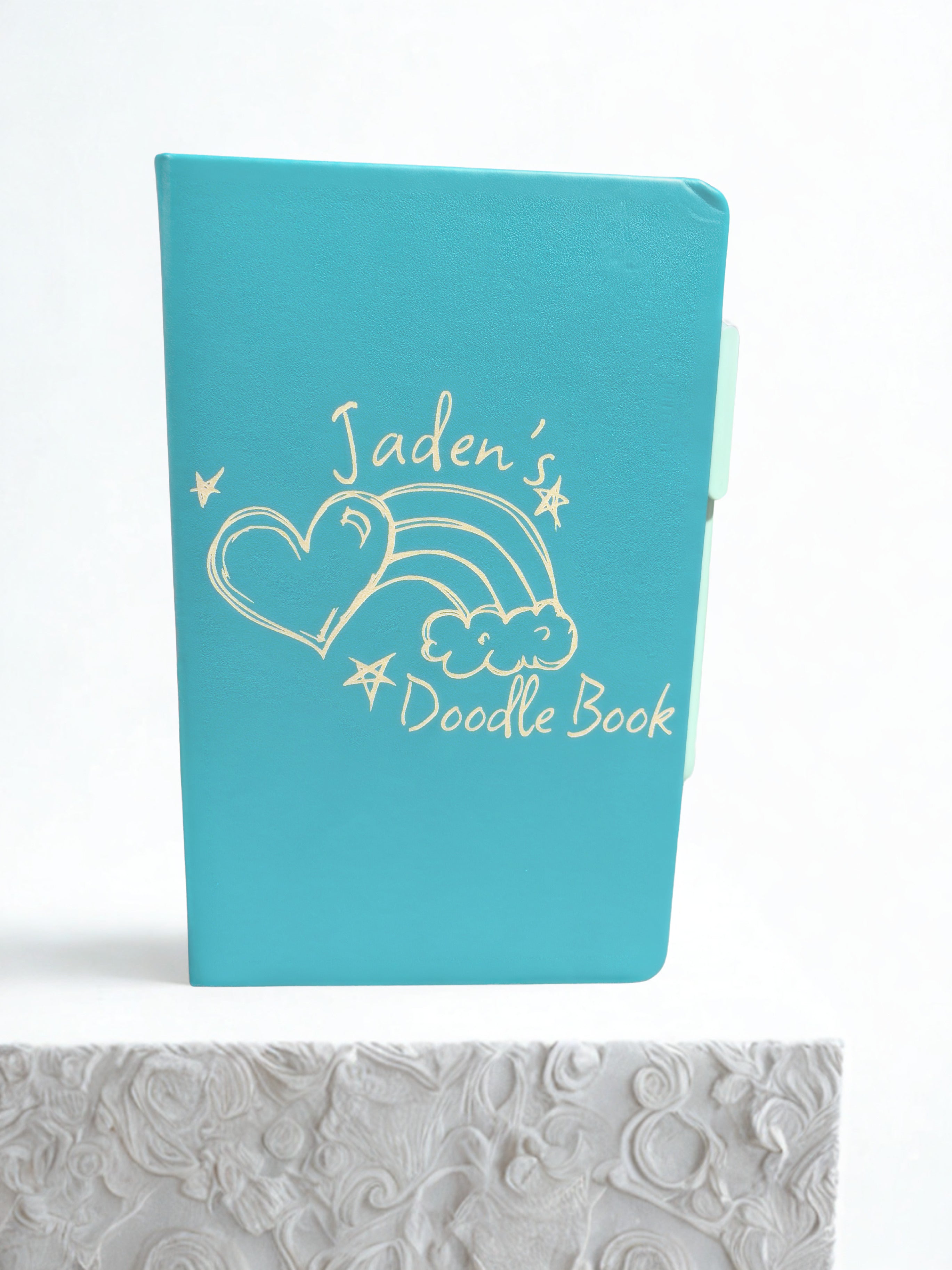Personalized Leather Doodle Journal for Kids | Custom Laser Engraved Notebook
