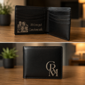 Personalized Leather Wallet | Custom Photo & Message Engraved Wallet | Father's Day Gift