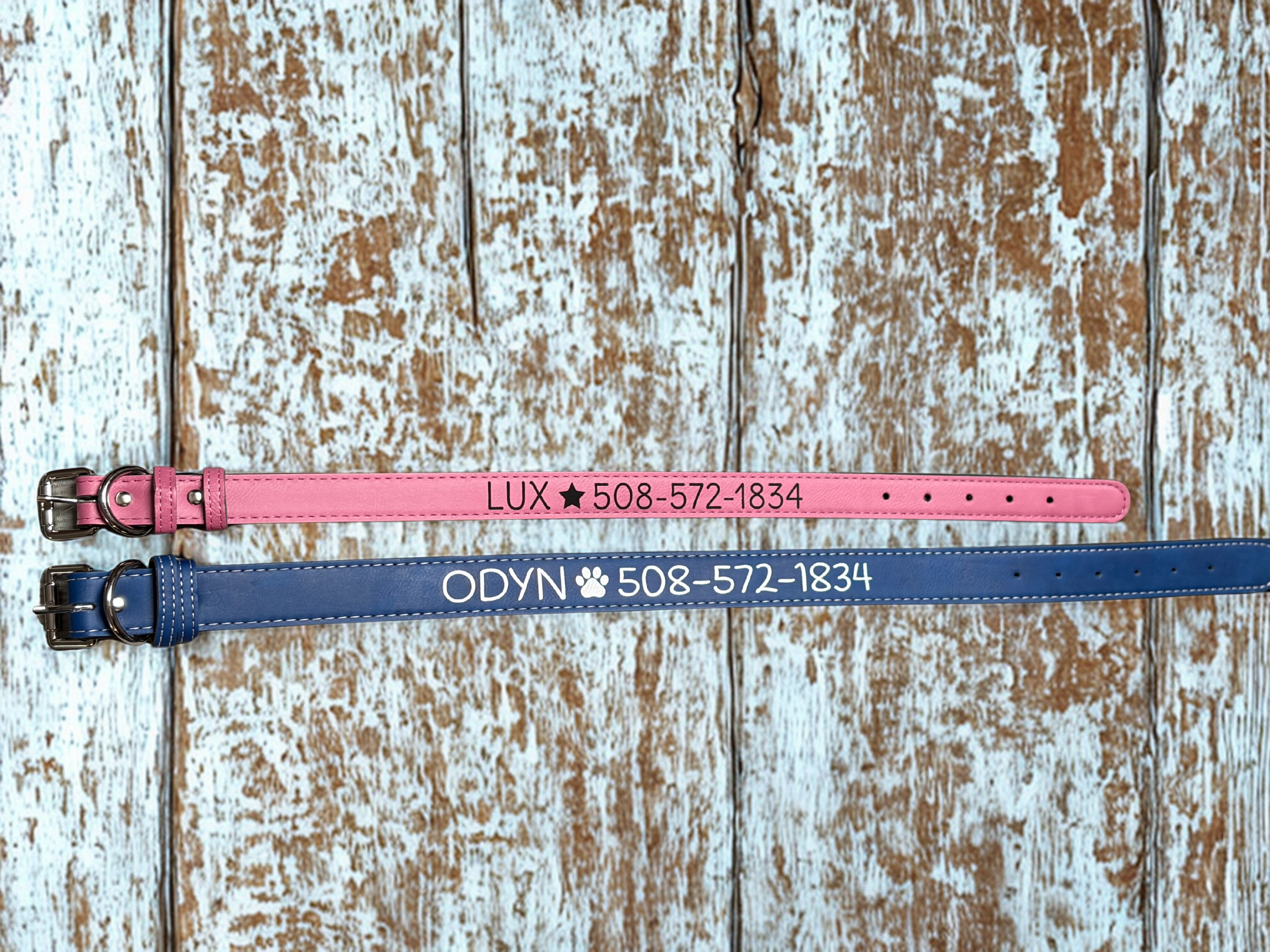 Personalized Laser Engraved Leather Pet Collars – Soft, Stylish & Jingle-Free