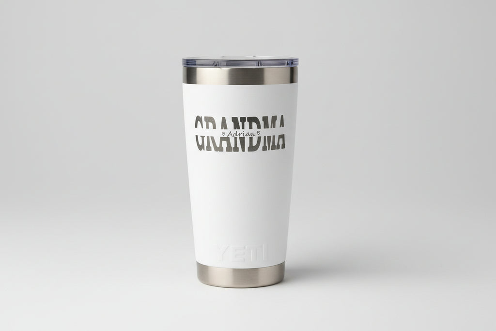 Personalized Laser Engraved Stainless Steel Tumbler: Custom Mom, Grandma, Auntie Name with Kids Names