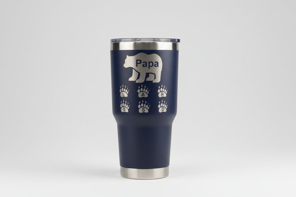 Personalized Bear Family Stainless Steel Tumbler – Custom Names & Prints